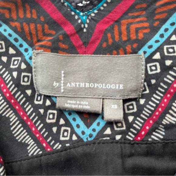 Anthropologie Animal Floral Print Plunge V-neck Mini Dress Ruffles Size XS - Picture 5 of 11